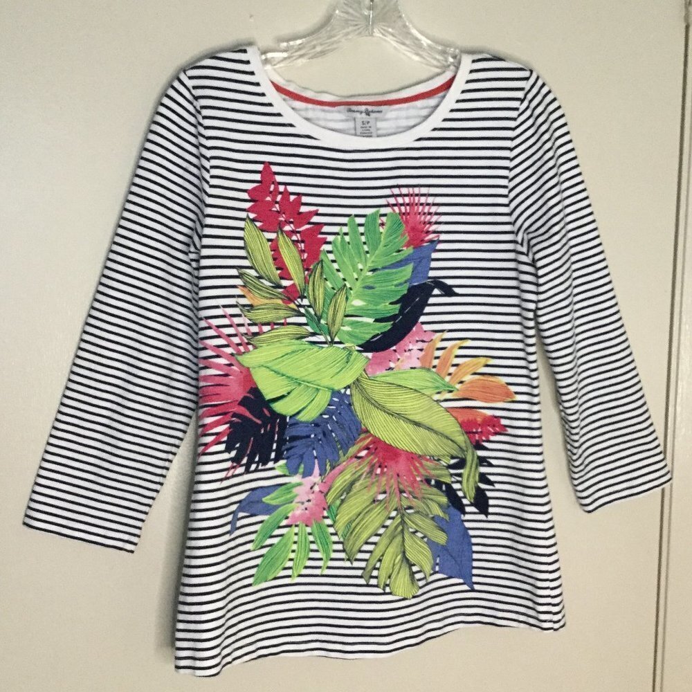 Tommy Bahama Sunset Shadow Striped Floral Top